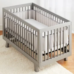 Crib Bumpers-BreathableBaby Classic Mesh Crib Liner (Solid)