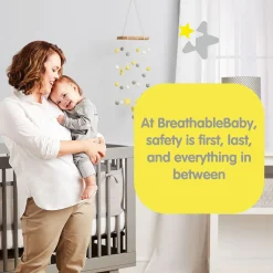 Crib Bumpers-BreathableBaby Classic Mesh Crib Liner (Solid)