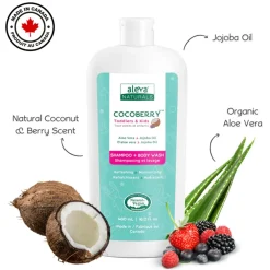 Kids Shampoo + Conditioner|Kids Body Wash-Aleva Naturals Cocoberry Toddler & Kids Shampoo & Body Wash (480 mL)