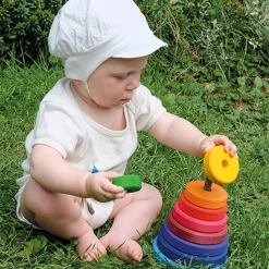 Wooden Toys|Play + Learn Toys-Grimm's Conical Tower - Multi-Coloured