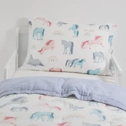 Kids Bedding-Little Unicorn Cotton Muslin Toddler Bedding Set
