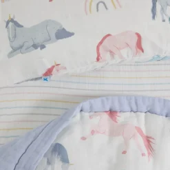 Kids Bedding-Little Unicorn Cotton Muslin Toddler Bedding Set