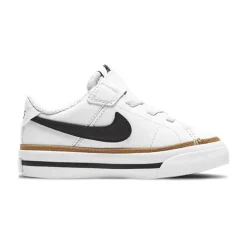 Velcro|Baby Sneakers-Nike Court Legacy White/Black-Desert Ochre-Gum Light Brown