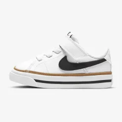 Velcro|Baby Sneakers-Nike Court Legacy White/Black-Desert Ochre-Gum Light Brown