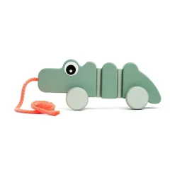 Wooden Toys|Pull Toys-Done By Deer Croco Pull Along Wiggle Toy