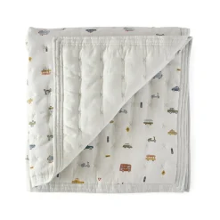 Kids Bedding|Blankets-Pehr Cross Quilt Blanket with Chambray Back