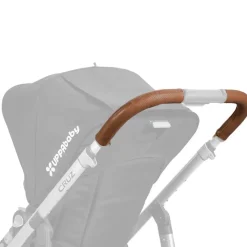 Stroller Accessories-UPPAbaby Cruz Leather Handle Bar Cover (Saddle)