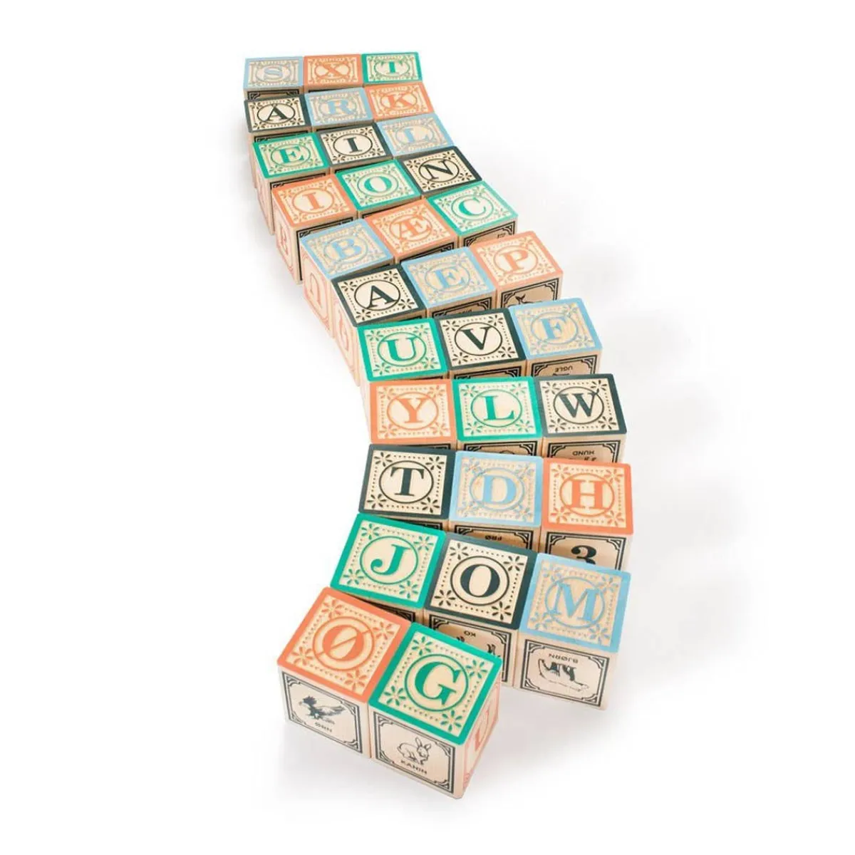 Wooden Toys|Blocks + Shape Sorters-Uncle Goose Danish ABC Blocks