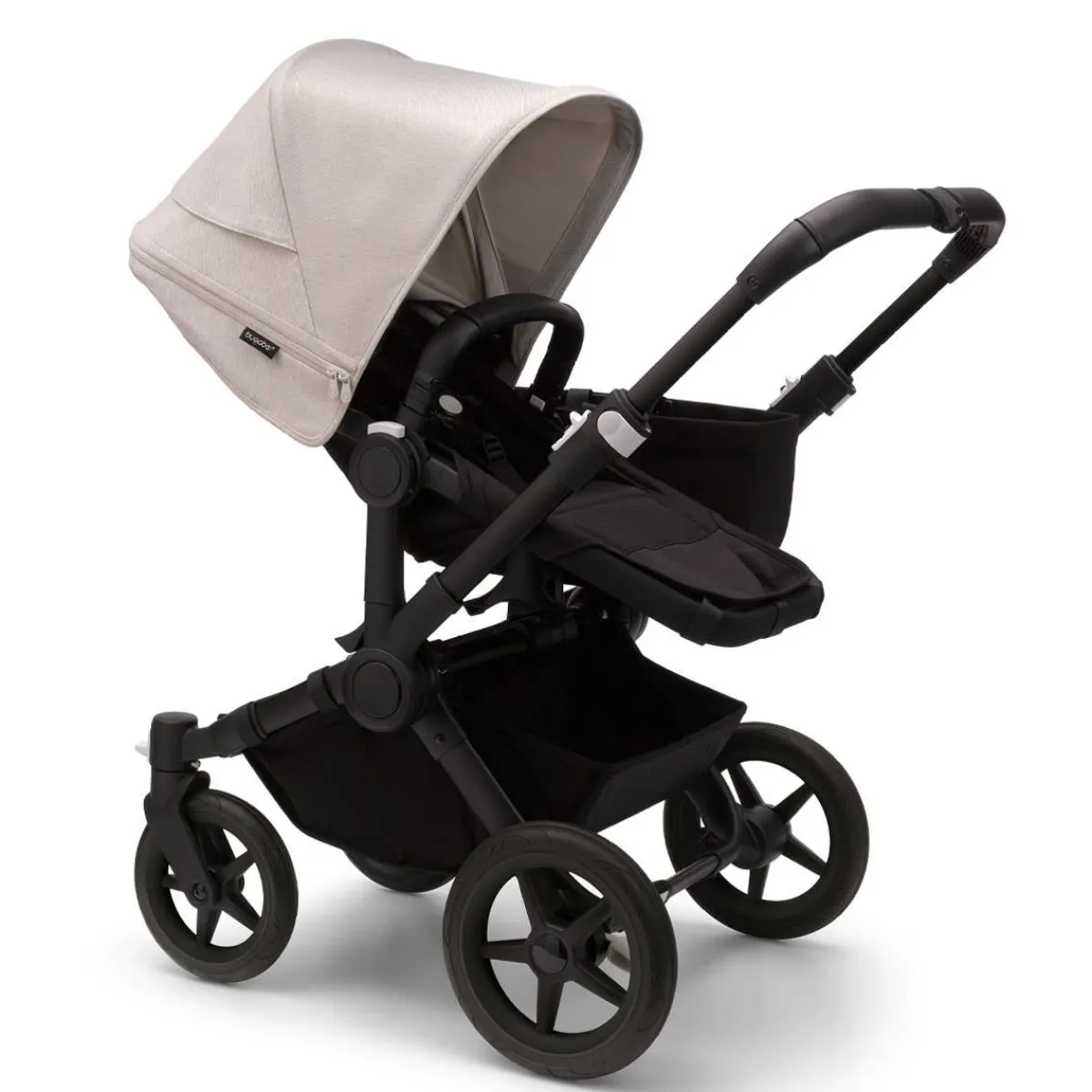 Single-To-Double Strollers|Full-Sized Strollers-Bugaboo Donkey5 Mono Complete Stroller (Black Frame) - Black/White