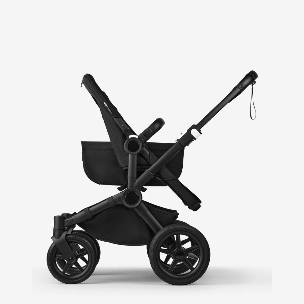 Single-To-Double Strollers|Full-Sized Strollers-Bugaboo Donkey5 Mono Complete Stroller (Black Frame) - Black/White
