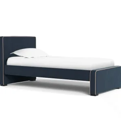 Twin Beds + Trundles-Monte Design Dorma Twin Bed - European Fabric with High HB + Low FB