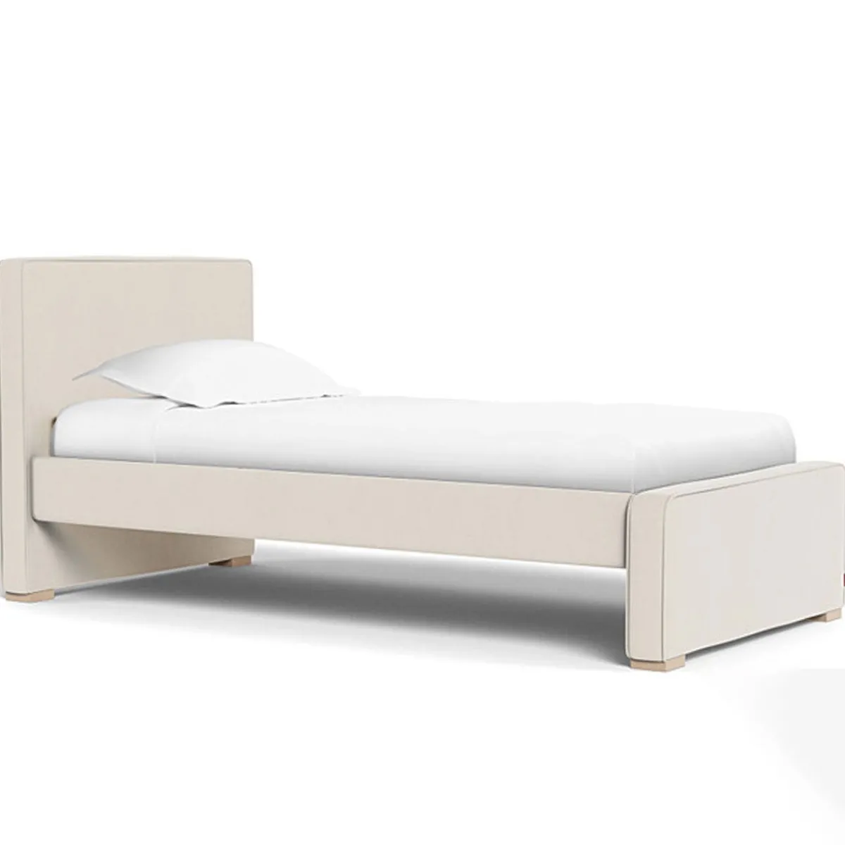 Twin Beds + Trundles-Monte Design Dorma Twin Bed - European Fabric with High HB + Low FB