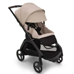 Full-Sized Strollers-Bugaboo Dragonfly Complete Stroller (Black Frame) - Desert Taupe
