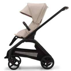 Full-Sized Strollers-Bugaboo Dragonfly Complete Stroller (Black Frame) - Desert Taupe