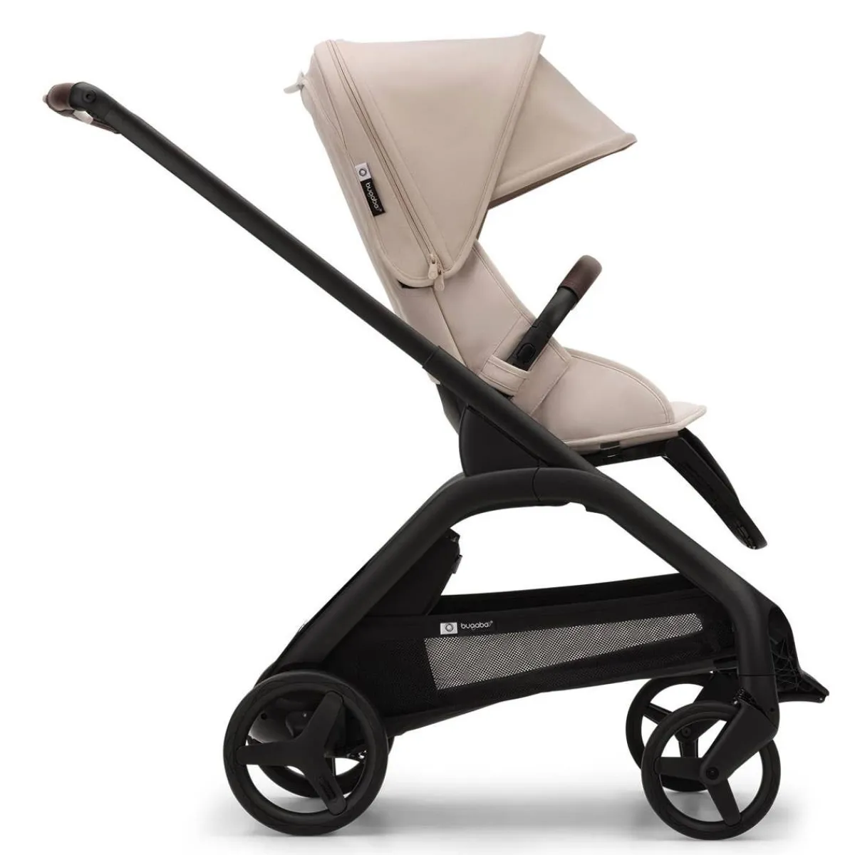 Full-Sized Strollers-Bugaboo Dragonfly Complete Stroller (Black Frame) - Desert Taupe