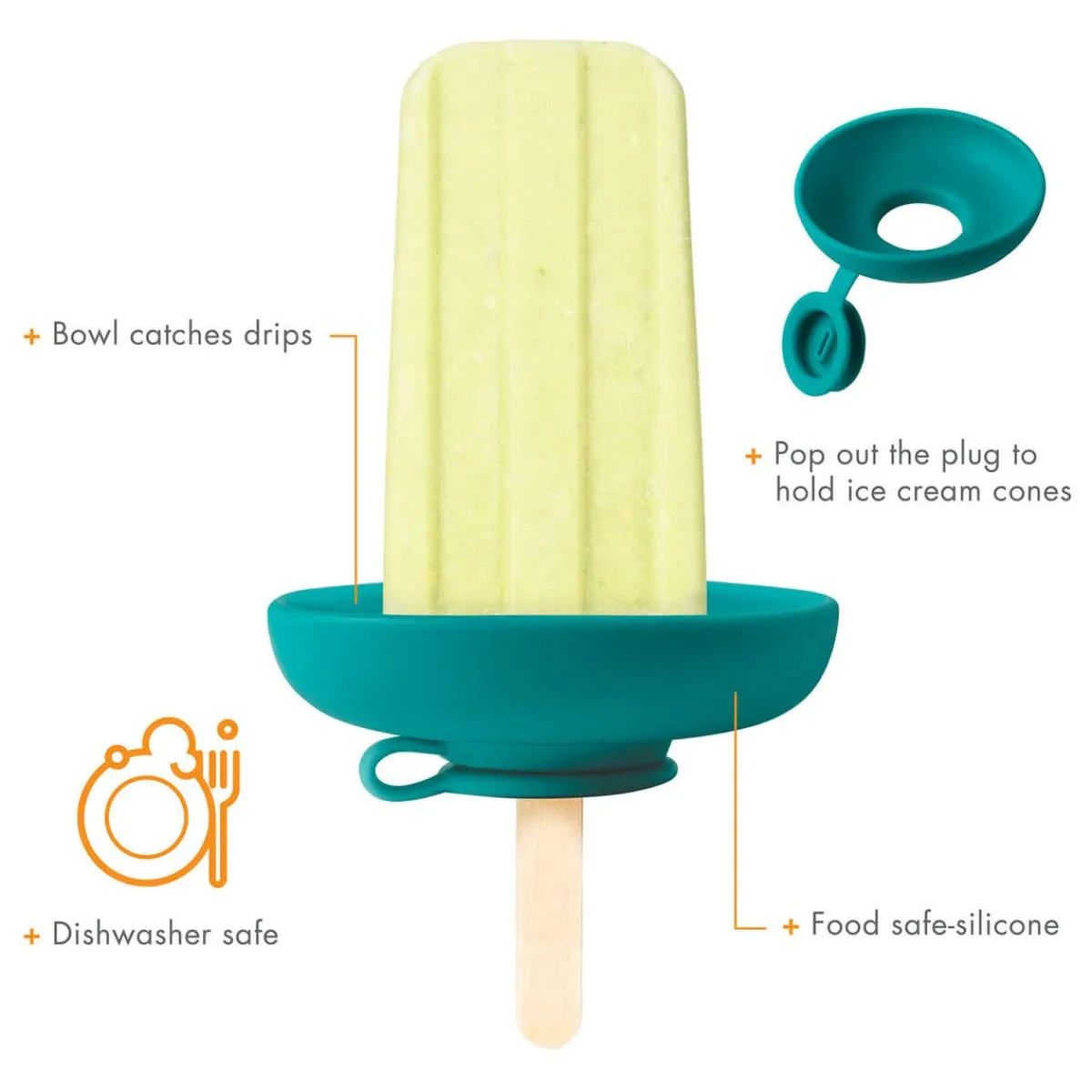 Baby Food Feeders-Boon Inc. Drizzle Popsicle and Ice Cream Cone Holder (2 Pack)