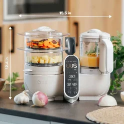 Baby Food Prep + Storage-BabyMoov Duo Meal Station Mineral Off White