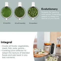 Baby Food Prep + Storage-BabyMoov Duo Meal Station Mineral Off White