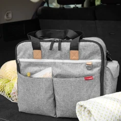 Diaper Bags-Skip Hop Duo Weekender Diaper Bag Grey Melange
