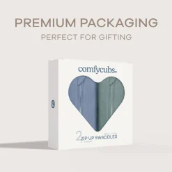 Sleep Sacks + Wraps-Comfycubs Easy Zipper Swaddles (2 Pack)