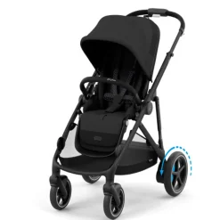 All-Terrain Strollers|Single-To-Double Strollers-Cybex e-Gazelle S Stroller - Black/Moon Black