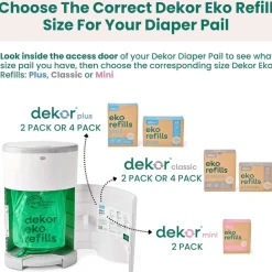 Inserts + Refills|Diaper Pails-Dekor Eko Plus Gift Set White
