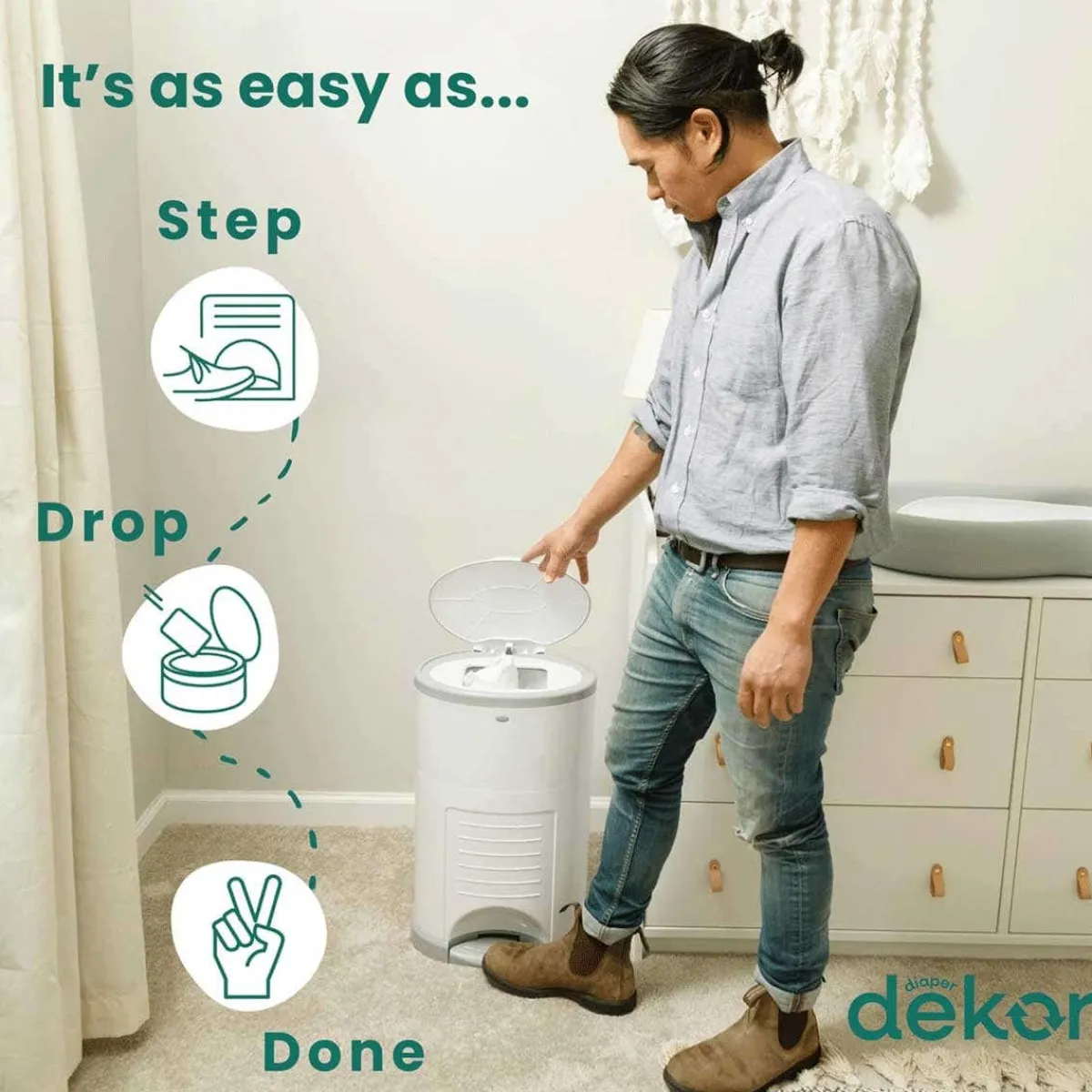 Inserts + Refills|Diaper Pails-Dekor Eko Plus Gift Set White