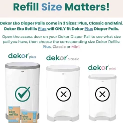Inserts + Refills|Diaper Pails-Dekor Eko Plus Refill (4 Pack)