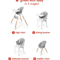 High Chairs & Boosters|Highchairs + Boosters-Skip Hop EON 4-in-1 Multi-Stage High Chair