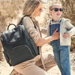 Diaper Bags-Skip Hop Evermore 6-in-1 Diaper Backpack Black
