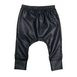 Pants-Posh & Cozy Faux Leather Harem (Toddler) Black
