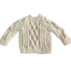 Sweaters + Jackets-Blueberry Hill Fisherman Sweater Cream