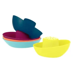 Stack + Nest Toys|Bath Toys-Boon Inc. Fleet Stacking Boat Cups