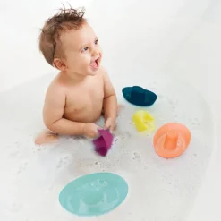 Stack + Nest Toys|Bath Toys-Boon Inc. Fleet Stacking Boat Cups