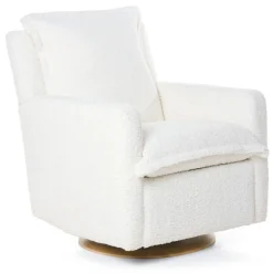 Gliders-Oilo Flynn Recliner Swivel Glider with Wood Base