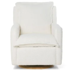 Gliders-Oilo Flynn Recliner Swivel Glider with Wood Base