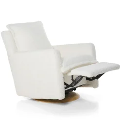 Gliders-Oilo Flynn Recliner Swivel Glider with Wood Base