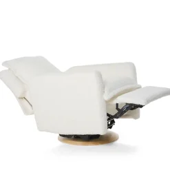 Gliders-Oilo Flynn Recliner Swivel Glider with Wood Base