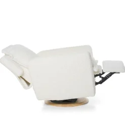 Gliders-Oilo Flynn Recliner Swivel Glider with Wood Base