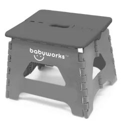 Potties|Step Stools-Baby Works Folding Step Stool Grey
