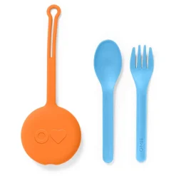 Kids Utensils|Toddler Training Utensils-OmieLife Fork, Spoon + Pod Set