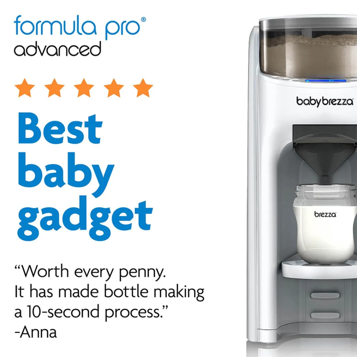 Formula Dispensers|Bottle Warmers-Baby Brezza Formula Pro Advanced - White on White