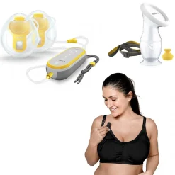 Breast Pumps + Accessories-Medela Freestyle Pump + 3-in-1 Pumping Bra + Silicone Collector