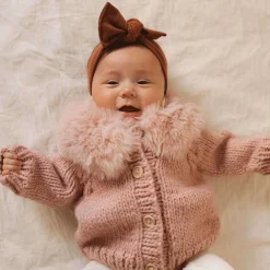 Sweaters + Jackets-Huggalugs Fur Collar Cardigan