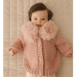 Sweaters + Jackets-Huggalugs Fur Collar Cardigan