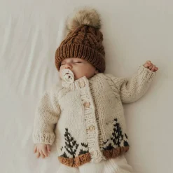 Winter Coats|Sweaters + Jackets-Huggalugs Garter Stitch Forest Cardigan