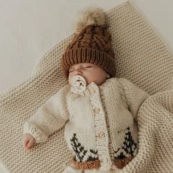 Winter Coats|Sweaters + Jackets-Huggalugs Garter Stitch Forest Cardigan