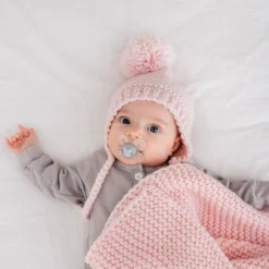 Winter Hats-Huggalugs Garter Stitch Knit Bonnet
