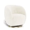 Gliders-Monte Design Gem Swivel Glider - Faux Sheepskin