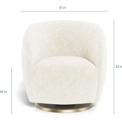 Gliders-Monte Design Gem Swivel Glider - Faux Sheepskin